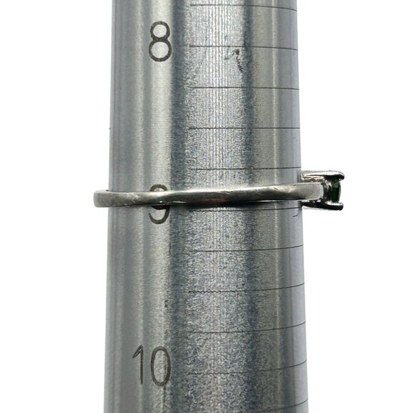 Chromium Diopside with White Topaz Rhodium Plated Sterling Silver Ring - Size 9 - Picture 6 of 6